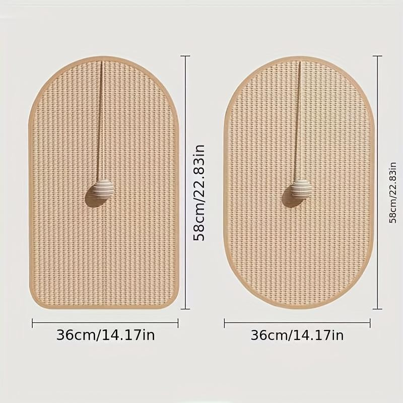 Durable Sisal Cat Scratching Pad, Sofa-Safe Scratch Board with Interactive Toy for Cats, Non-Slip Pet Furniture Protector